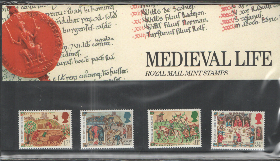 (image for) 1986 Medieval Life Domesday Book Royal Mail Presentation Pack 172